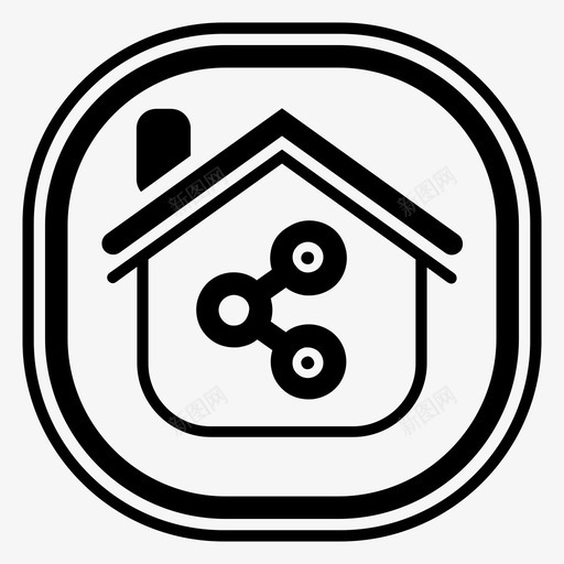 住宅共享分配房屋图标svg_新图网 https://ixintu.com 住宅 住宅共享 分配 房屋 物业