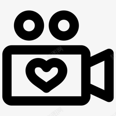 婚礼录像摄像机爱情电影图标图标