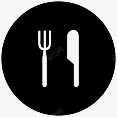 叉子和刀盘子食物图标图标