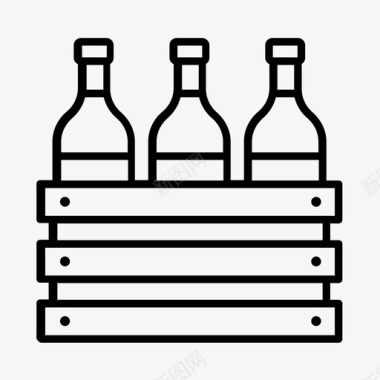 葡萄酒鉴赏家板条箱图标图标
