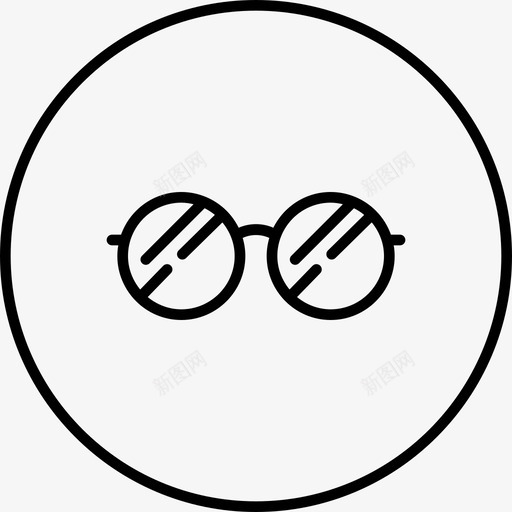 采购产品玻璃眼镜时尚图标svg_新图网 https://ixintu.com 夏季圆形线 太阳 时尚 眼镜 规格 采购产品玻璃