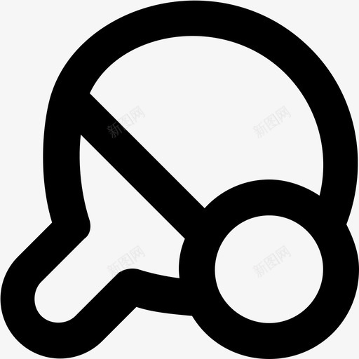 乒乓球球球拍图标svg_新图网 https://ixintu.com 乒乓球 活动平滑线图标 球 球拍 运动