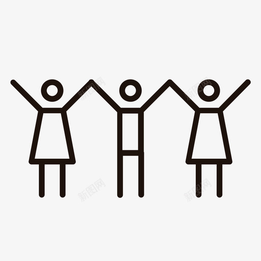 三人组男人开放的关系图标svg_新图网 https://ixintu.com 三人组 人的轮廓 女人 开放的关系 男人