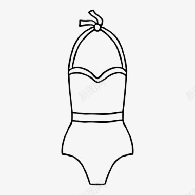 泳衣衣服一件套图标图标