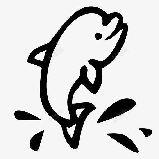 海豚动物海豚跳伞图标svg_新图网 https://ixintu.com 动物 海豚 海豚跳伞