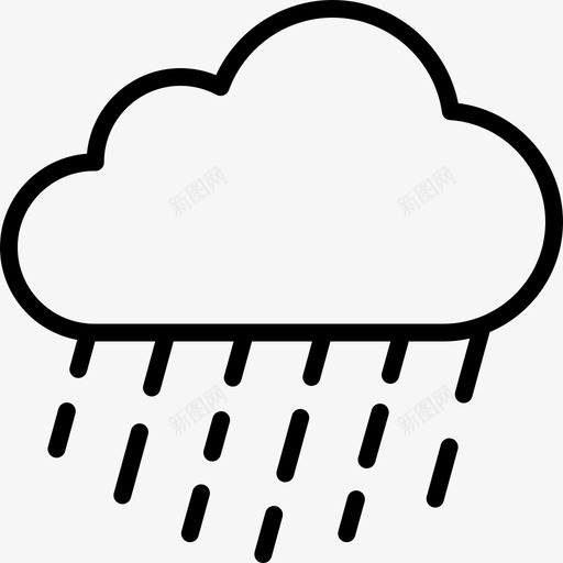 暴雨降水降雨图标svg_新图网 https://ixintu.com 多雨天气 暴雨 气象预报线条艺术 降水 降雨