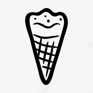 冰淇淋筒甜点冷冻图标图标