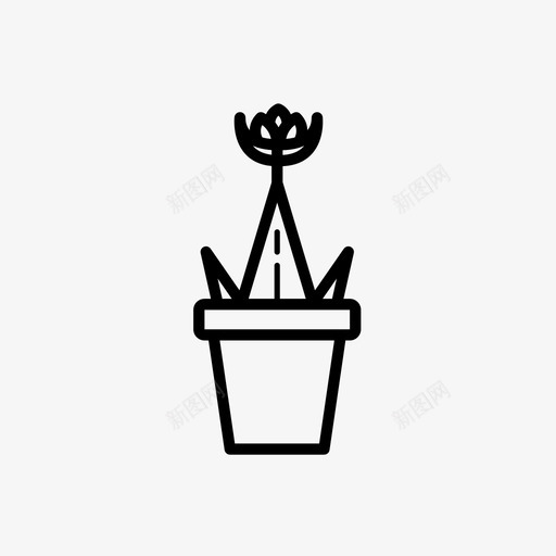 盆栽仙人掌植物图标svg_新图网 https://ixintu.com 仙人掌 园丁02 植物 灌木 盆栽