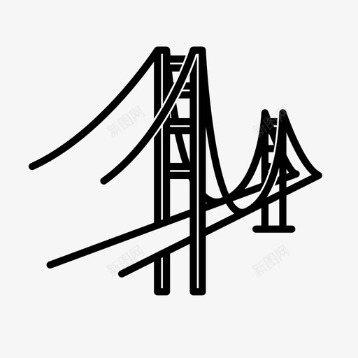 金门大桥美国旅游图标svg_新图网 https://ixintu.com 地标 旅游 旧金山 美国 金门大桥
