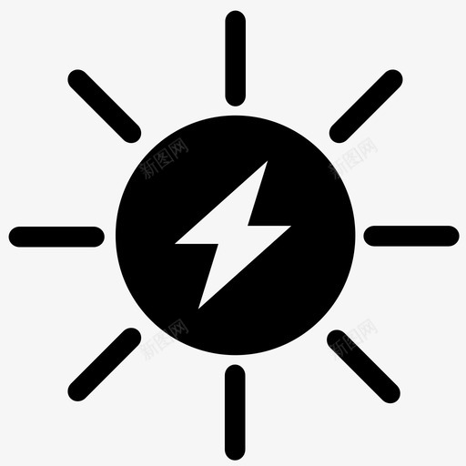太阳能电力绿色能源图标svg_新图网 https://ixintu.com 可持续发展 太阳能 电力 科技和计算机 绿色能源