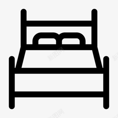 床卧室双人床图标图标