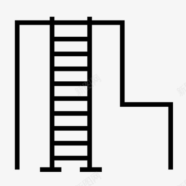 建筑攀岩者梯子图标图标