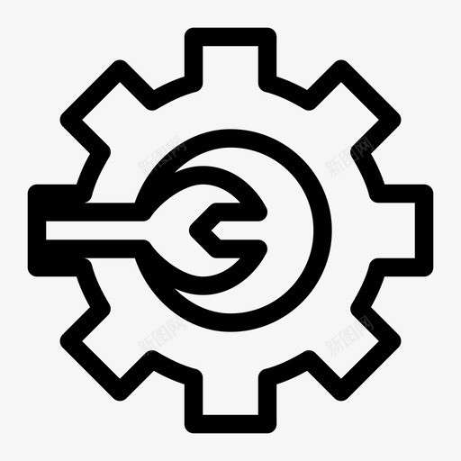 维护齿轮机械图标svg_新图网 https://ixintu.com 扳手 机械 维护 设置 齿轮