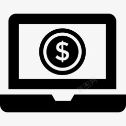 电脑赚钱网上赚钱电子商务笔记本电脑图标高清图片