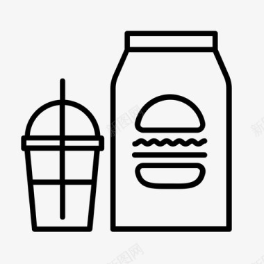 外卖汉堡烹饪饮料图标图标