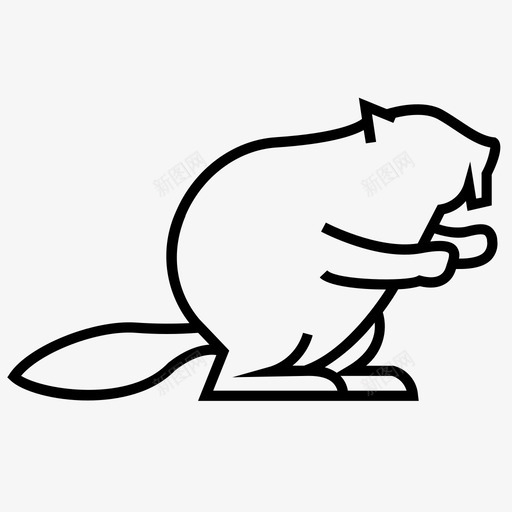 海狸动物啮齿动物图标svg_新图网 https://ixintu.com 动物 啮齿动物 松鼠2集 海狸