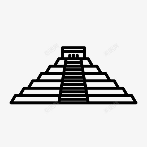 奇珍伊萨地标玛雅图标svg_新图网 https://ixintu.com 地标 墨西哥 奇珍伊萨 废墟 玛雅 金字塔