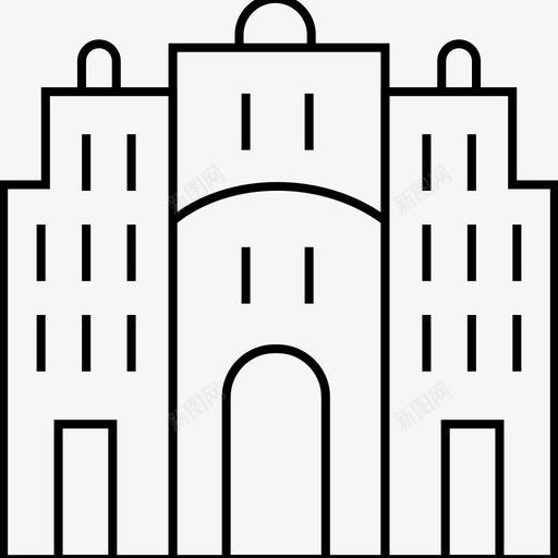 阿布扎比建筑地标图标svg_新图网 https://ixintu.com 地标 建筑 旅游 纪念碑 阿布扎比 首都世界地标线