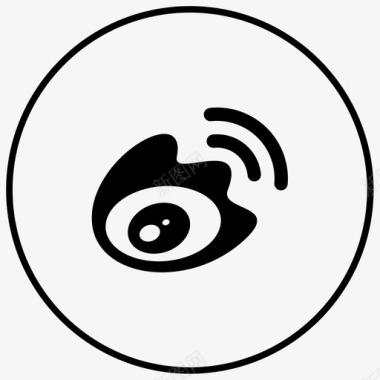 新浪微博-线框图标