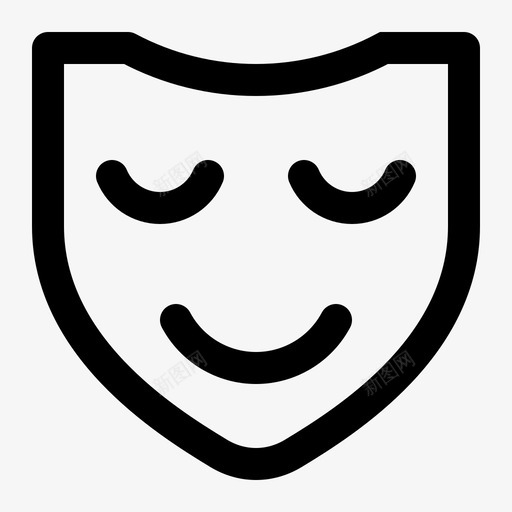 快乐面具表情节日图标svg_新图网 https://ixintu.com 假日线图标 快乐面具 穿着 节日 表情