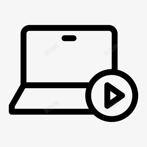 视频教程笔记本电脑播放器图标svg_新图网 https://ixintu.com 播放器 教育 笔记本电脑 视频教程