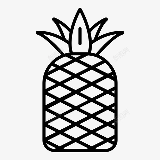 菠萝水果图标svg_新图网 https://ixintu.com 水果 菠萝