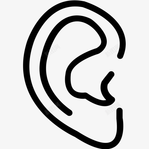 耳朵身体部位听觉图标svg_新图网 https://ixintu.com 医疗和健康平滑线图标 听觉 器官 耳朵 耳科 身体部位