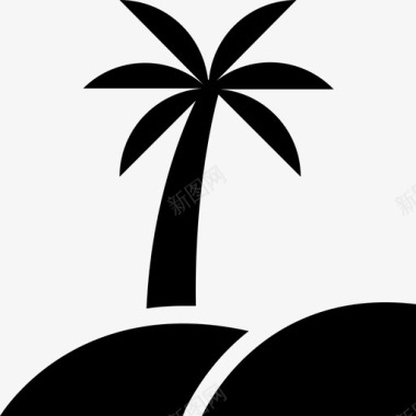 旅游海滩椰树图标图标