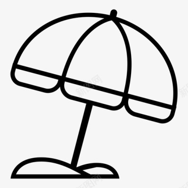 雨伞海滩图标图标