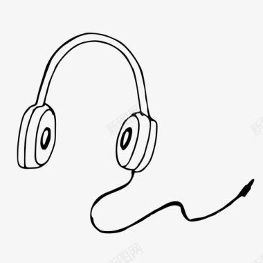 耳机音乐素描图标图标