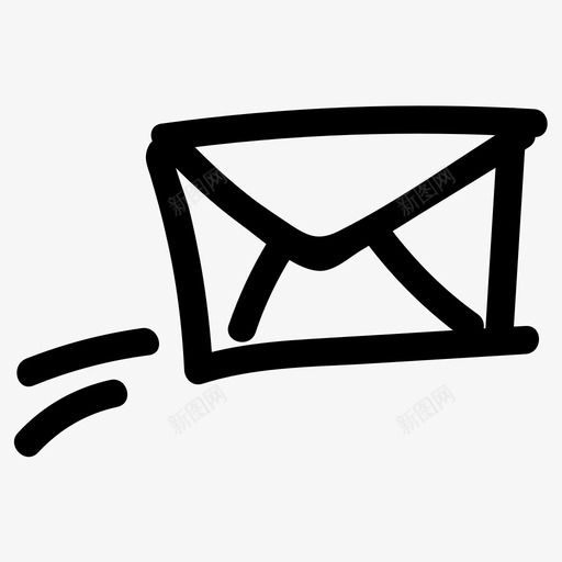 邮件对话递送图标svg_新图网 https://ixintu.com 信封 发送 对话 手绘 文本 递送 邮件