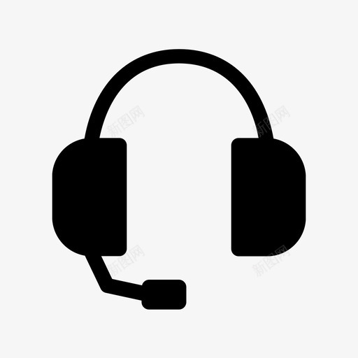 耳机聊天麦克风图标svg_新图网 https://ixintu.com 固态科技设备小工具 耳机 聊天 语音 麦克风