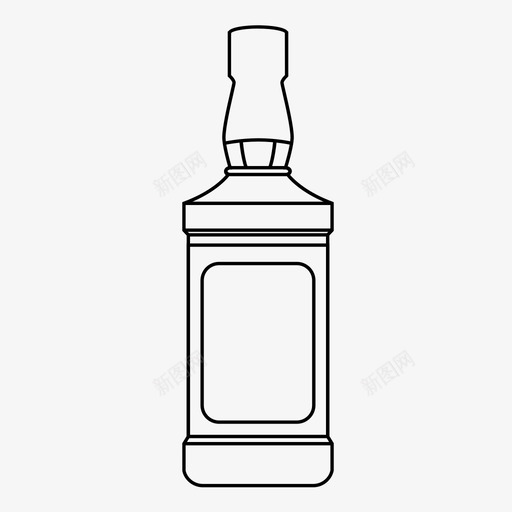 威士忌酒瓶子图标svg_新图网 https://ixintu.com 威士忌 杰克 瓶子 酒