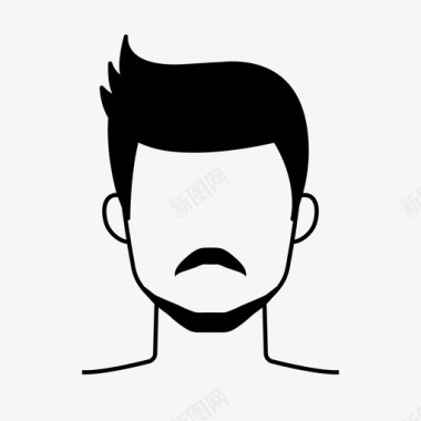 男人短发胡子男人头像图标图标