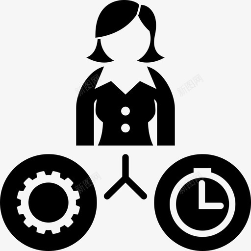 工作与时间业务装备图标svg_新图网 https://ixintu.com 业务 女性 女性主管 工作 工作与时间 装备