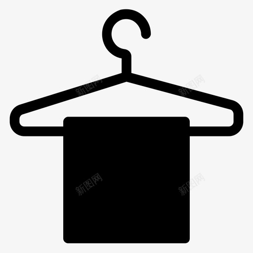 毛巾浴缸浴室图标svg_新图网 https://ixintu.com 时尚和衣服符号 服务 毛巾 洗衣房 浴室 浴缸 衣架