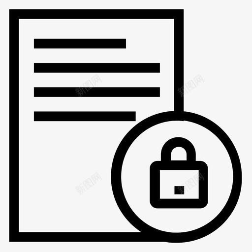 文件数据锁图标svg_新图网 https://ixintu.com 报告 数据 文件 文件行 纸张 表格 锁