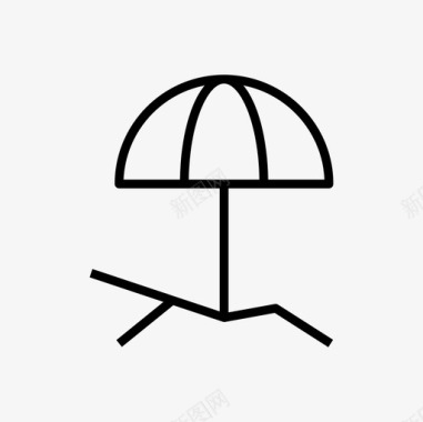 沙滩椅假日雨伞图标图标