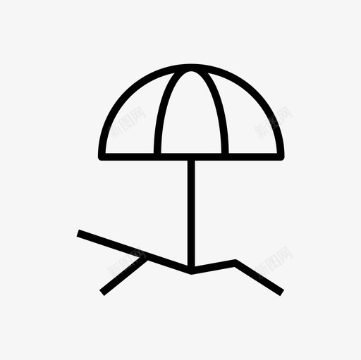沙滩椅假日雨伞图标svg_新图网 https://ixintu.com 假日 假期 暑假轻线图标集 沙滩椅 雨伞
