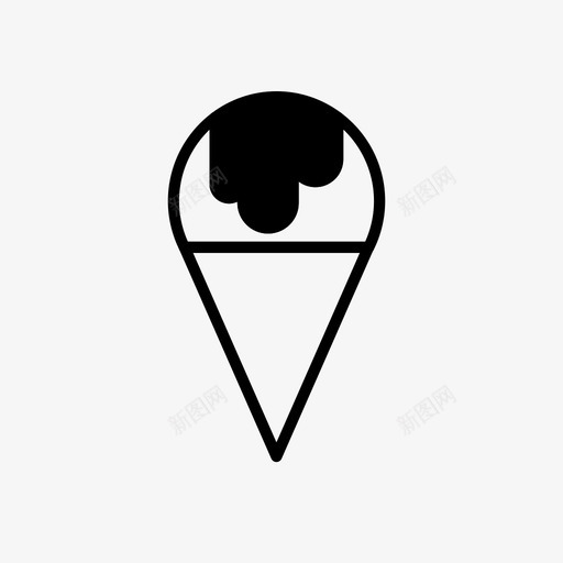 冰淇淋筒巧克力酱雪糕筒图标svg_新图网 https://ixintu.com 冰淇淋筒 巧克力酱 雪糕筒 食品