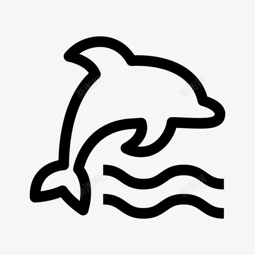 海豚海洋夏天图标svg_新图网 https://ixintu.com 假期 夏天 暑假大纲图标集 海洋 海豚
