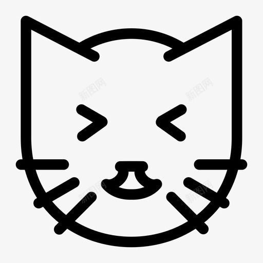 猫脸害羞脸红图标svg_新图网 https://ixintu.com 害羞 猫脸 脸红 高兴