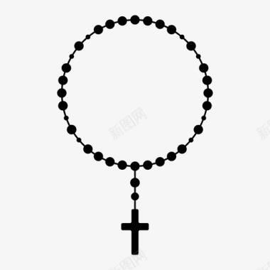 念珠花环十字架图标图标