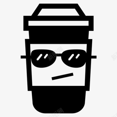 酷外卖咖啡杯卡布奇诺纸图标图标
