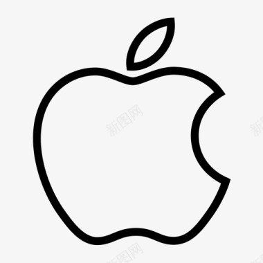 428-线框苹果，iPhone图标