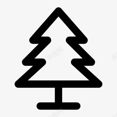 松树圣诞树常绿图标图标