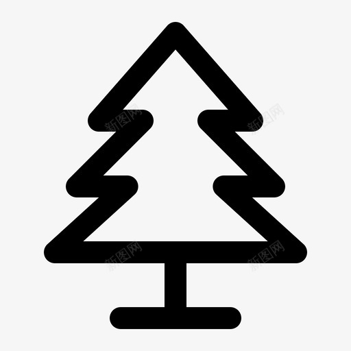 松树圣诞树常绿图标svg_新图网 https://ixintu.com 动物和自然线图标 圣诞树 常绿 松树 自然