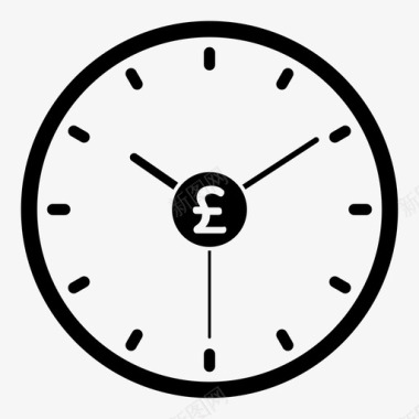 时间就是金钱时钟英镑图标图标