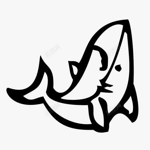 鲨鱼白鲨海洋动物图标svg_新图网 https://ixintu.com 海洋动物 白鲨 鲨鱼
