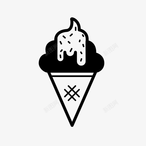冰淇淋筒巧克力片食品图标svg_新图网 https://ixintu.com 冰淇淋筒 巧克力片 食品